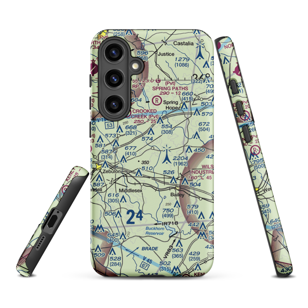 Jw Stone Airport (75NC) VFR Sectional Samsung Phone Case Samsung Galaxy S24 Plus model shown