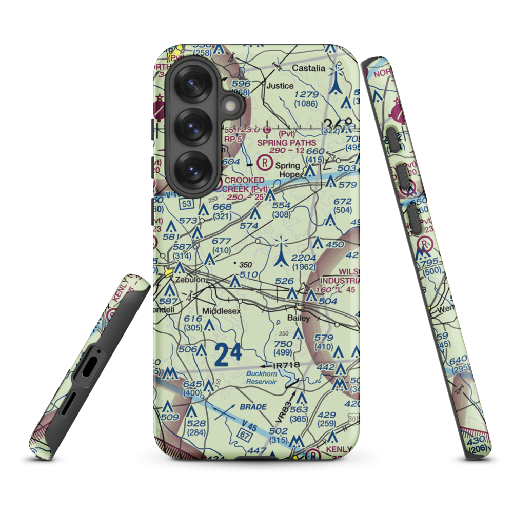 Jw Stone Airport (75NC) VFR Sectional Samsung Phone Case Samsung Galaxy S25 Plus model shown