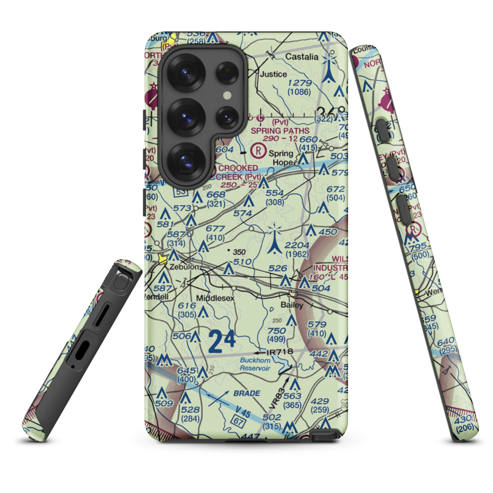 Jw Stone Airport (75NC) VFR Sectional Samsung Phone Case Samsung Galaxy S25 Ultra model shown