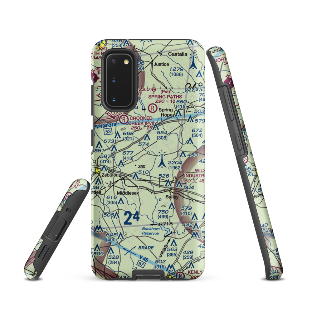 Jw Stone Airport (75NC) VFR Sectional Samsung Phone Case Samsung Galaxy S20 model shown