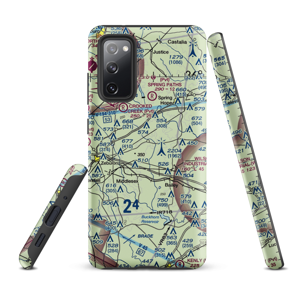 Jw Stone Airport (75NC) VFR Sectional Samsung Phone Case Samsung Galaxy S20 FE model shown