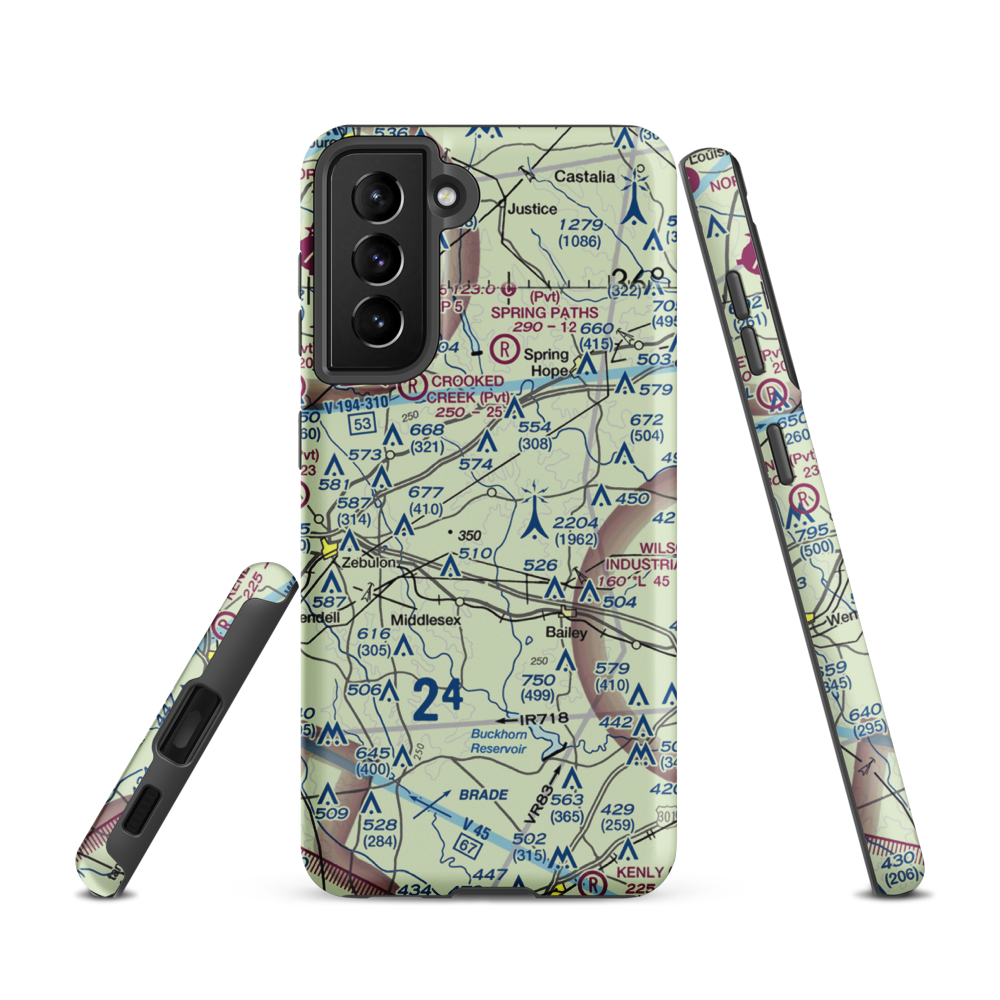 Jw Stone Airport (75NC) VFR Sectional Samsung Phone Case Samsung Galaxy S21 model shown