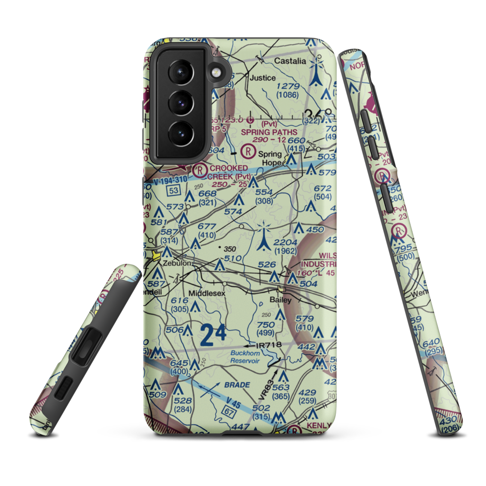 Jw Stone Airport (75NC) VFR Sectional Samsung Phone Case Samsung Galaxy S21 Plus model shown