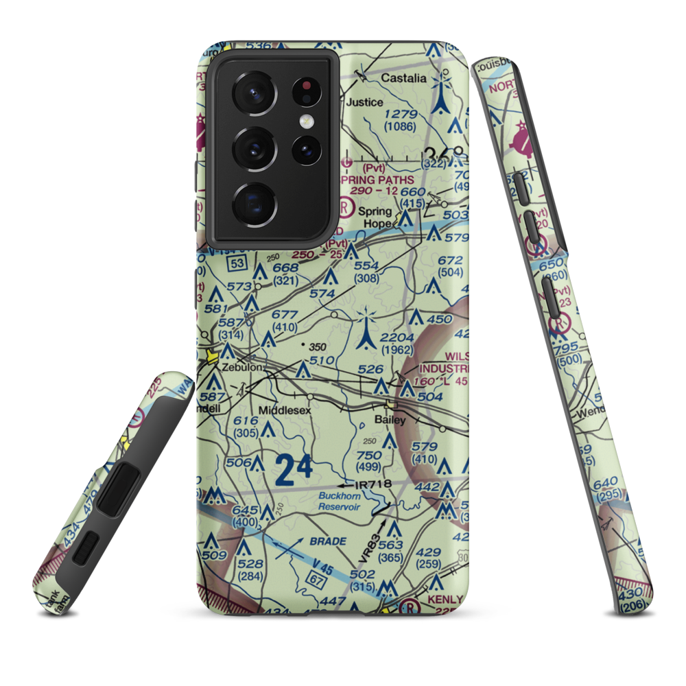 Jw Stone Airport (75NC) VFR Sectional Samsung Phone Case Samsung Galaxy S21 Ultra model shown