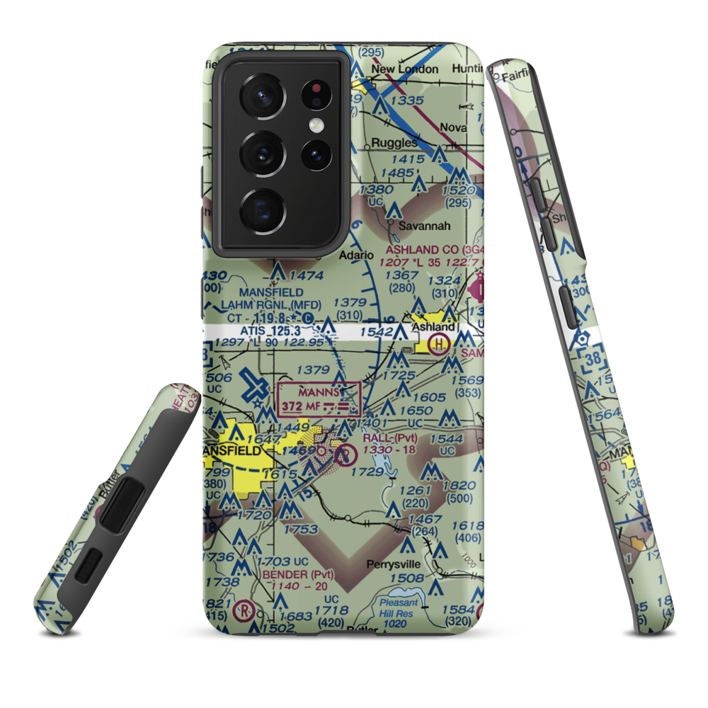 K & D Airways Airport (2OI8) VFR Sectional Samsung Phone Case Samsung Galaxy S21 Plus model shown