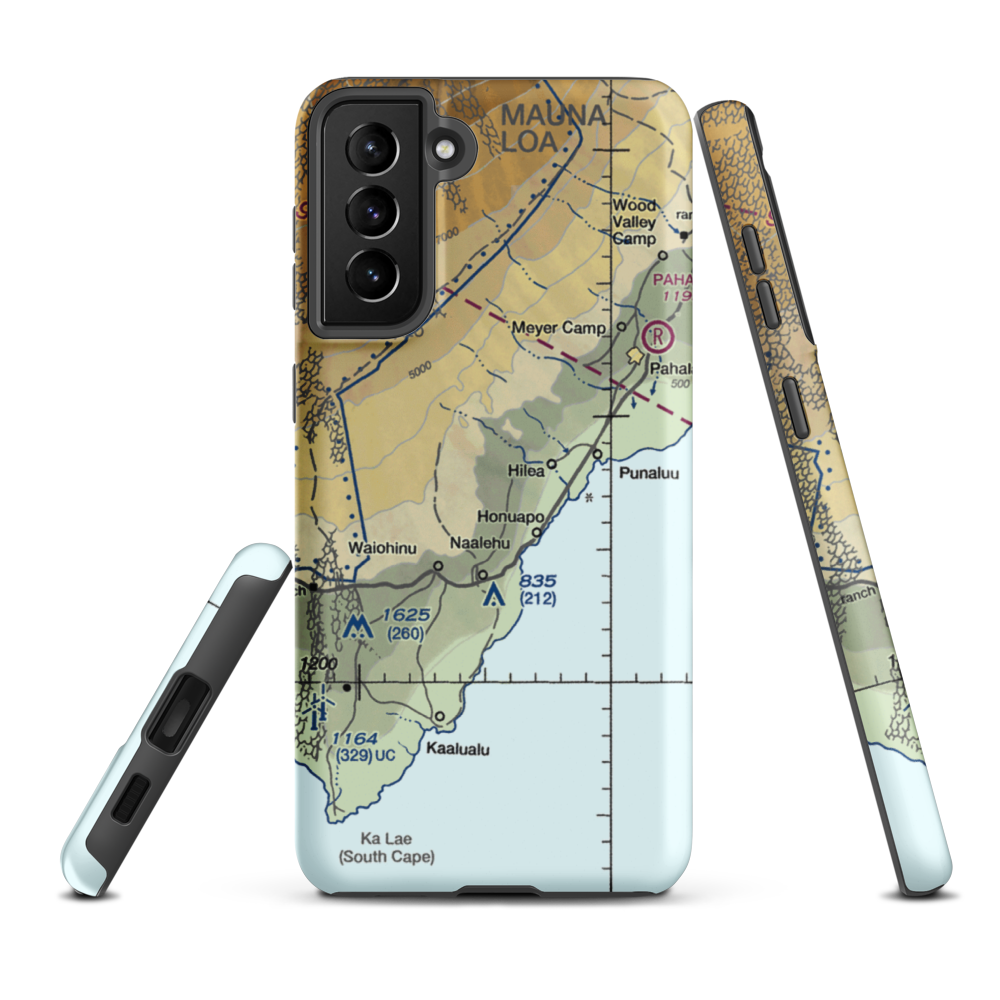 Kaalaiki Airstrip (HI25) VFR Sectional Samsung Phone Case Samsung Galaxy S21 Plus model shown