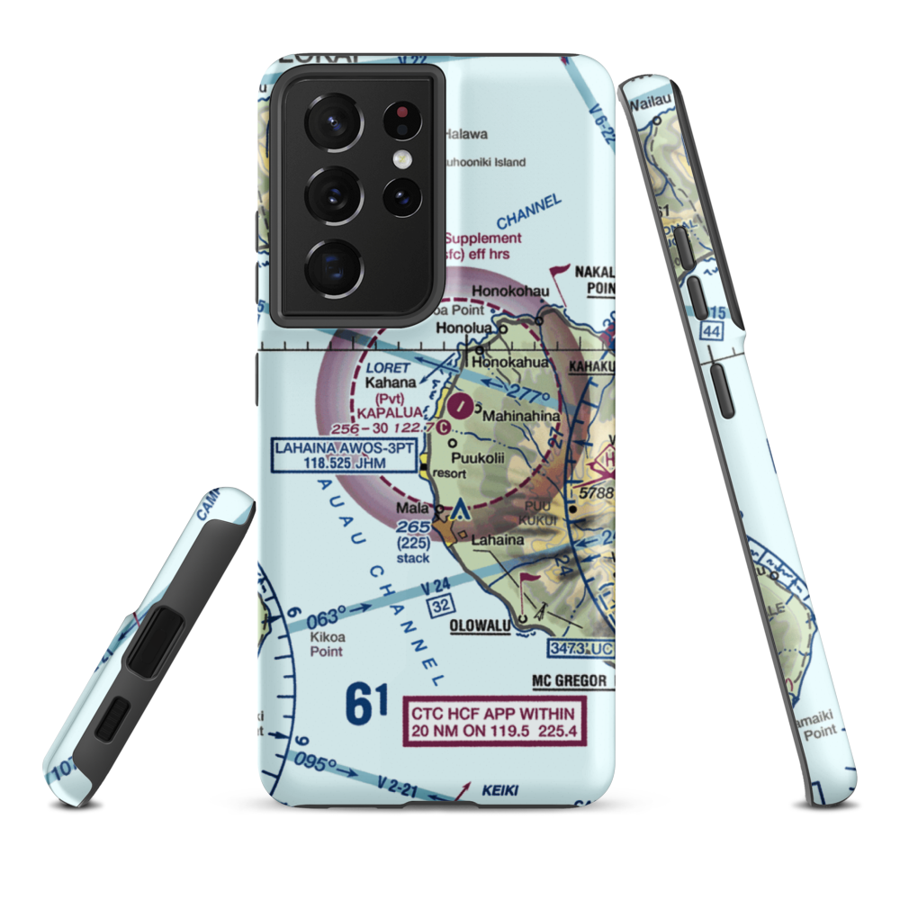 Kaanapali Airport (HKP) VFR Sectional Samsung Phone Case Samsung Galaxy S21 Plus model shown