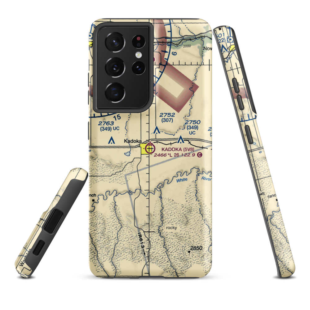 Kadoka Municipal Airport (5V8) VFR Sectional Samsung Phone Case Samsung Galaxy S21 Ultra model shown