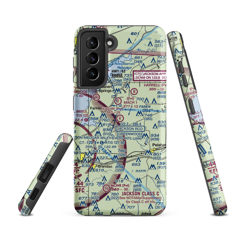 Kaehr Airport (6MS6) VFR Sectional Samsung Phone Case Samsung Galaxy S21 FE model shown