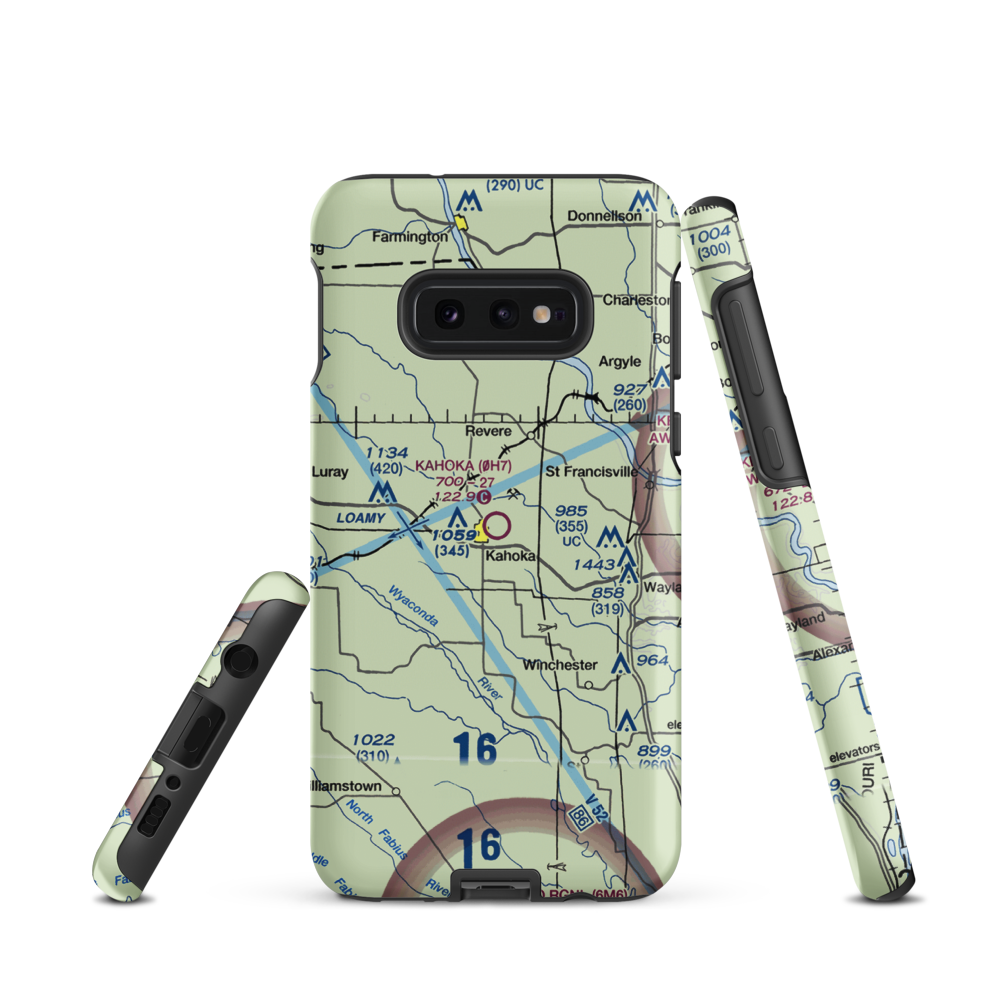 Kahoka Municipal Airport (0H7) VFR Sectional Samsung Phone Case Samsung Galaxy S10e model shown