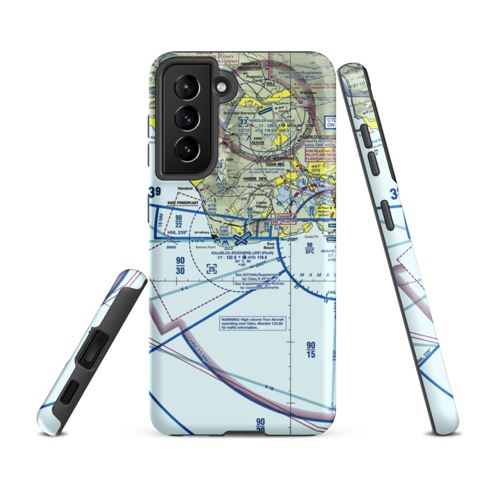 Kalaeloa Airport (JRF) VFR Sectional Samsung Phone Case Samsung Galaxy S21 FE model shown