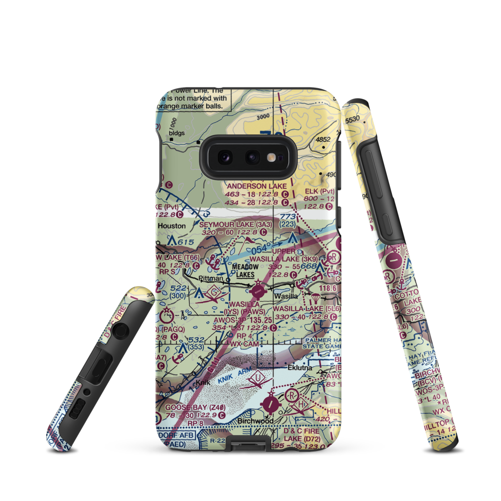 Kalmbach Lake Seaplane Base (54AK) VFR Sectional Samsung Phone Case Samsung Galaxy S10e model shown
