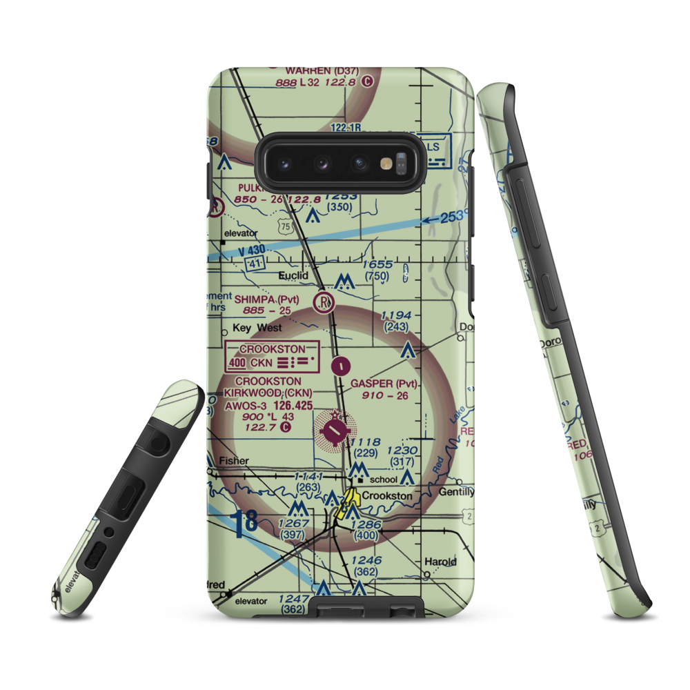 Kaml Airstrip (45MN) VFR Sectional Samsung Phone Case Samsung Galaxy S10 Plus model shown