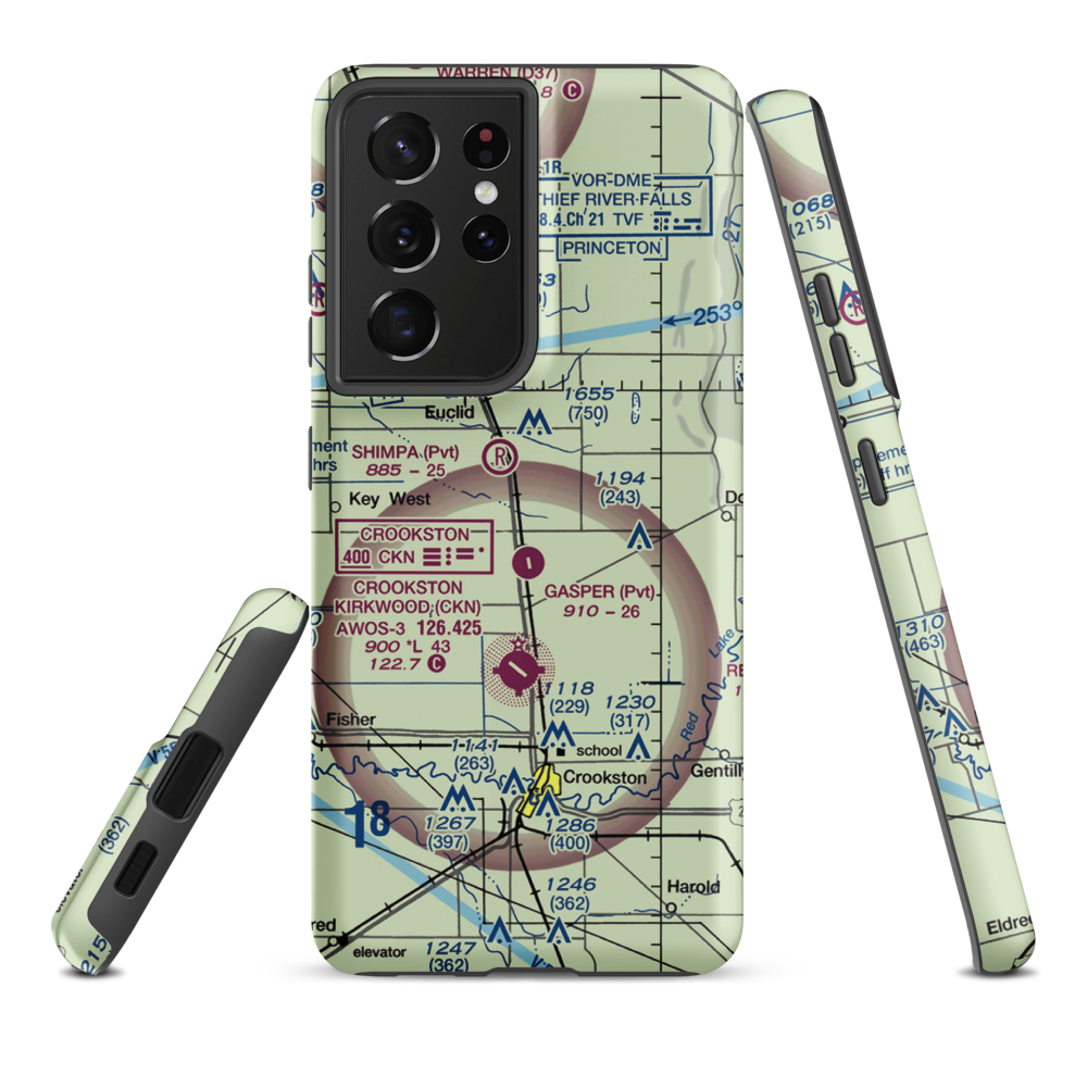Kaml Airstrip (45MN) VFR Sectional Samsung Phone Case Samsung Galaxy S21 Plus model shown