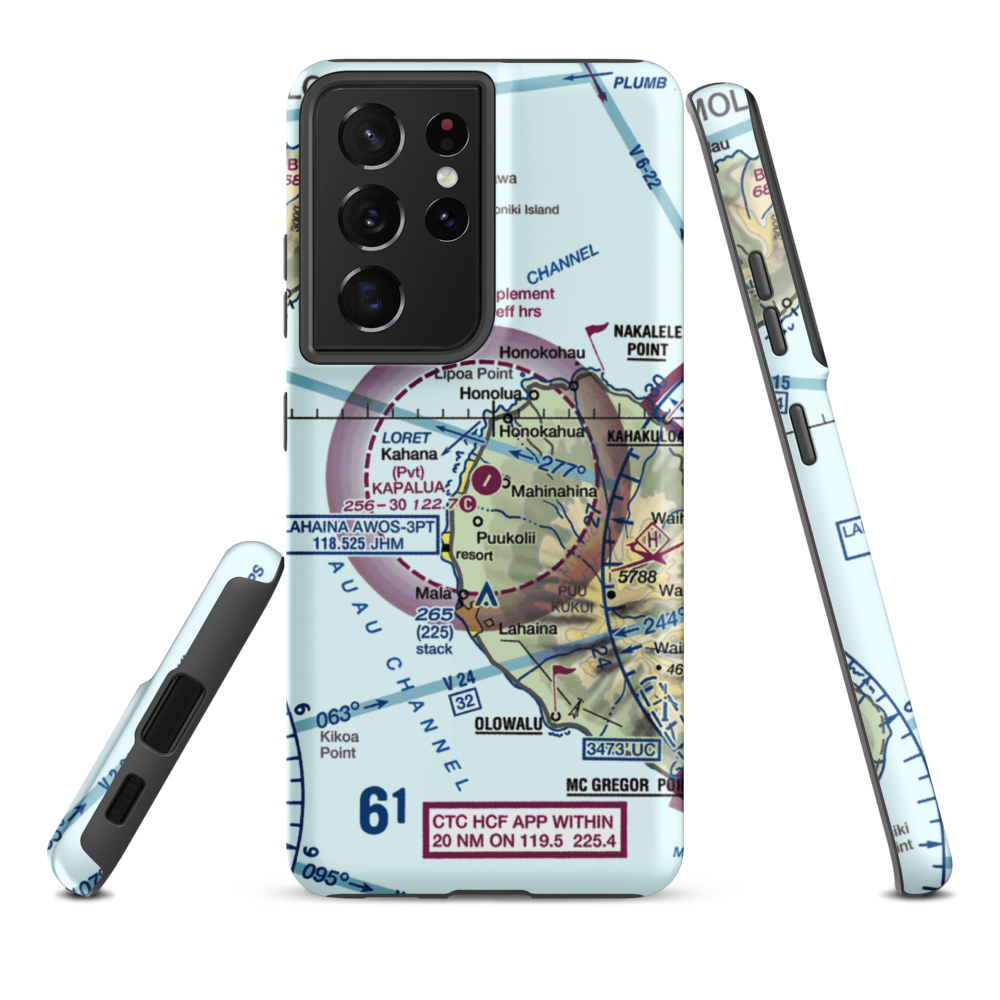 Kapalua Airport (JHM) VFR Sectional Samsung Phone Case Samsung Galaxy S21 Ultra model shown