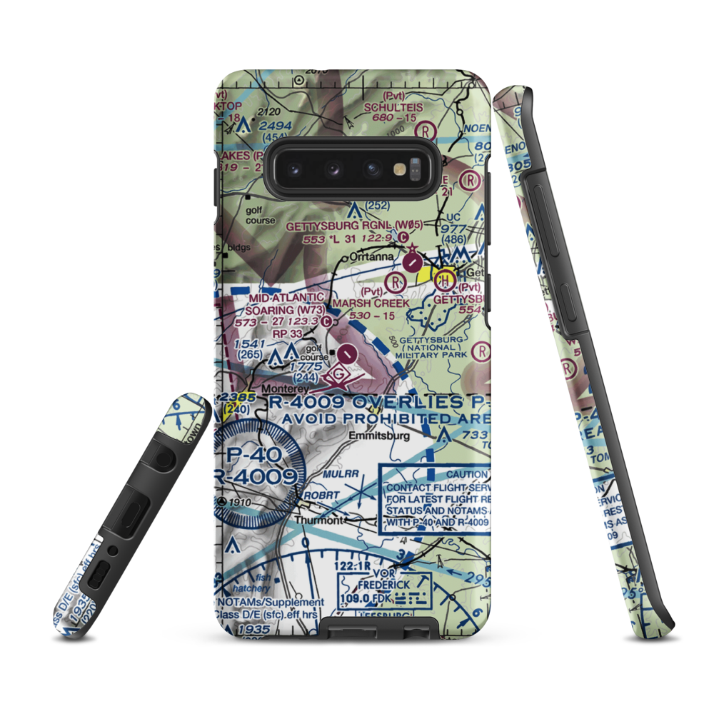 Karlindo Airport (3PN2) VFR Sectional Samsung Phone Case Samsung Galaxy S10 Plus model shown
