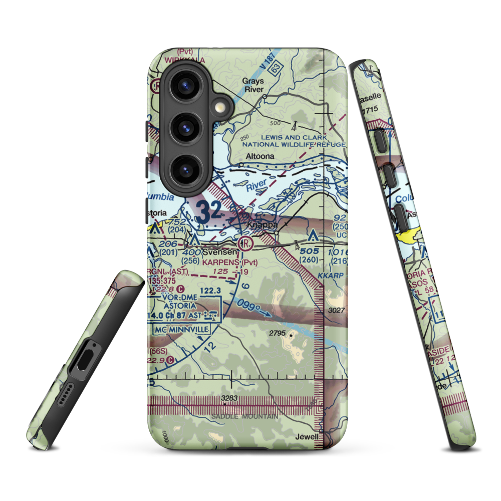 Karpens Airport (OR23) VFR Sectional Samsung Phone Case Samsung Galaxy S24 Plus model shown