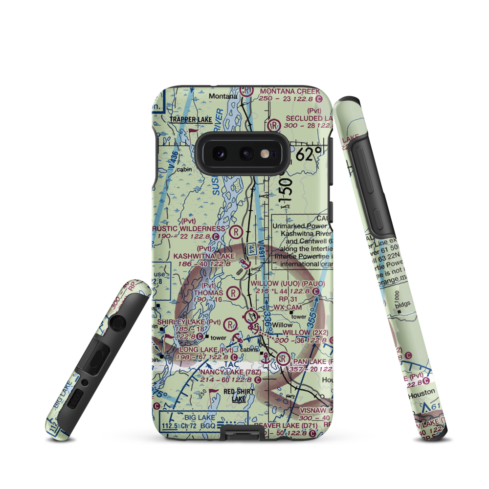 Kashwitna Lake Seaplane Base (AK34) VFR Sectional Samsung Phone Case Samsung Galaxy S10 Plus model shown