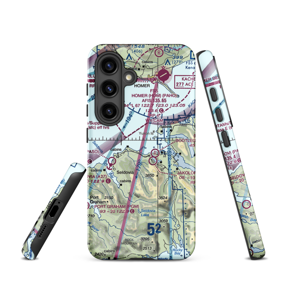 Kasitsna Airport (5Z7) VFR Sectional Samsung Phone Case Samsung Galaxy S24 model shown