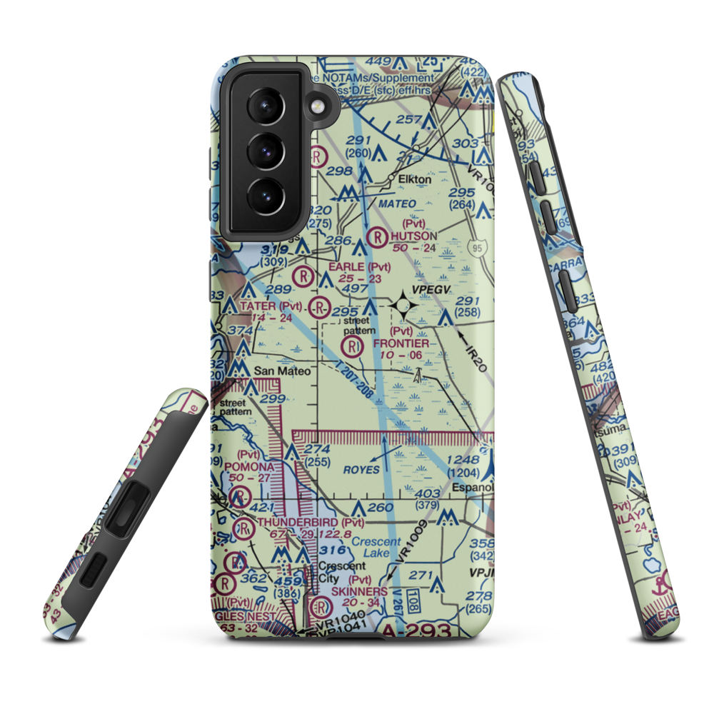 Kathrinstadt Airport (2FA7) VFR Sectional Samsung Phone Case Samsung Galaxy S21 FE model shown