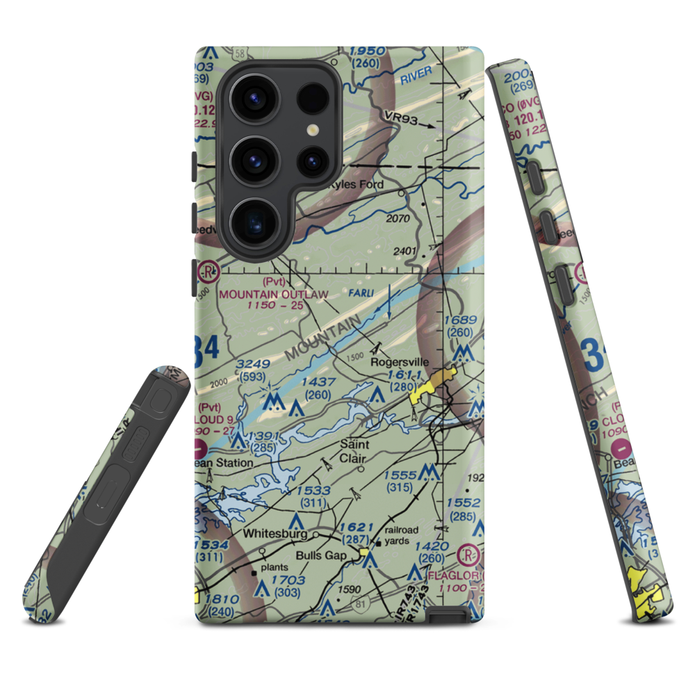 Kay Airport (1TN2) VFR Sectional Samsung Phone Case Samsung Galaxy S23 Ultra model shown
