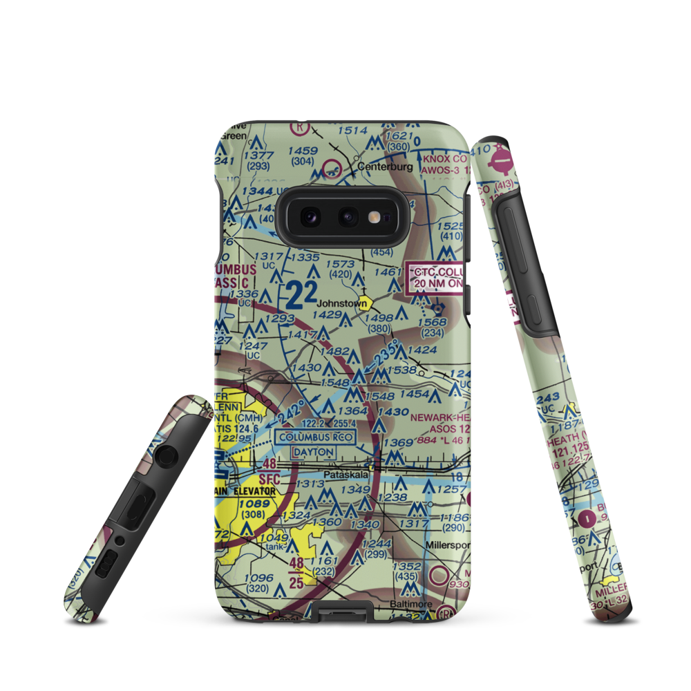 Kearns Airport (OH74) VFR Sectional Samsung Phone Case Samsung Galaxy S10 Plus model shown
