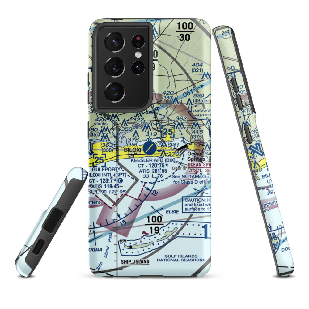 Keesler Air Force Base (BIX) VFR Sectional Samsung Phone Case Samsung Galaxy S21 Ultra model shown