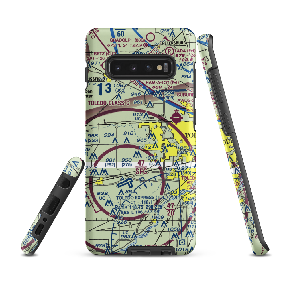 Kellers Strip (46OI) VFR Sectional Samsung Phone Case Samsung Galaxy S10 Plus model shown