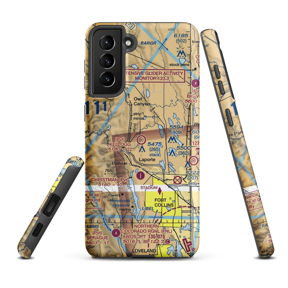 Kellogg Airstrip (2CD9) VFR Sectional Samsung Phone Case Samsung Galaxy S21 Plus model shown