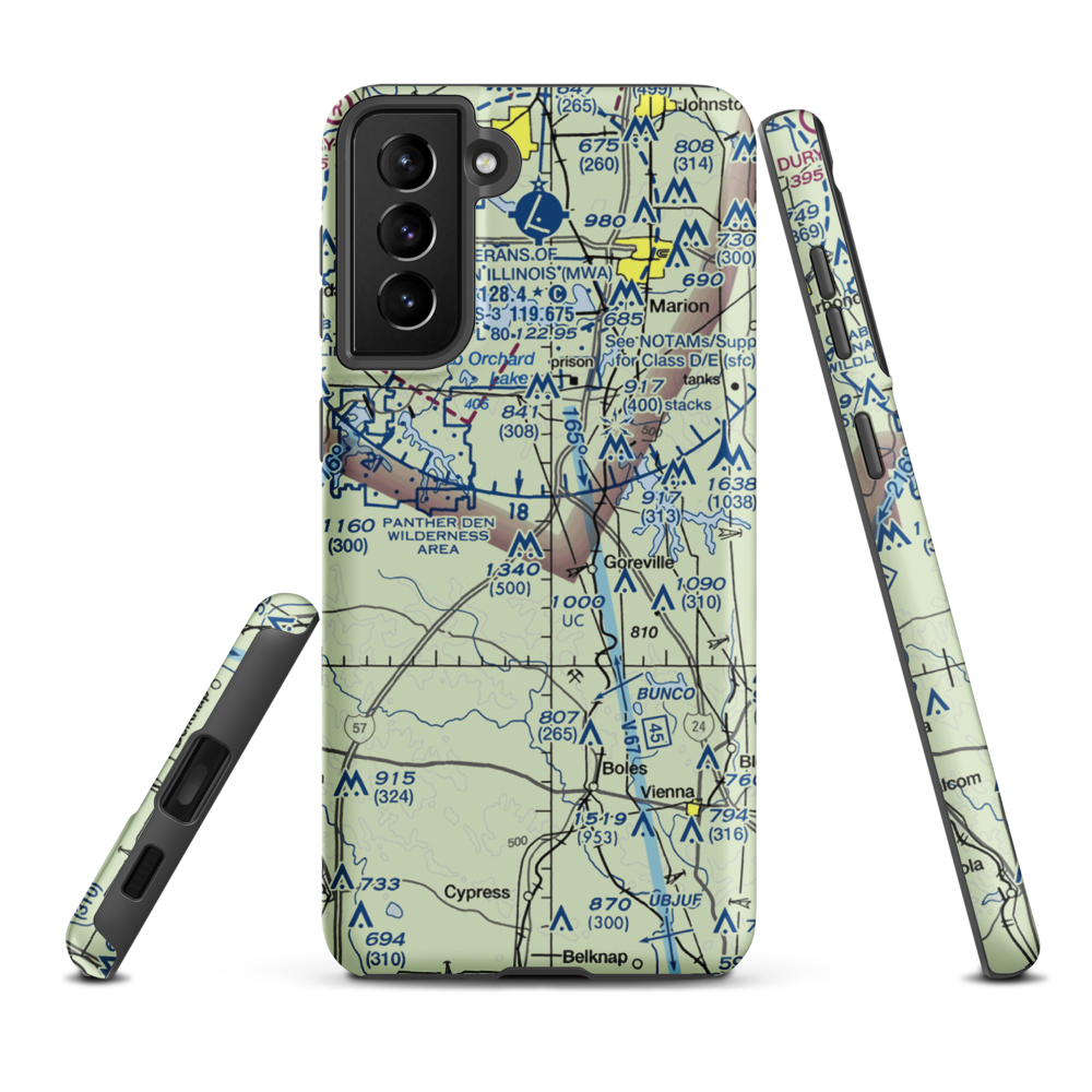 Kellums Airport (16IS) VFR Sectional Samsung Phone Case Samsung Galaxy S21 Plus model shown
