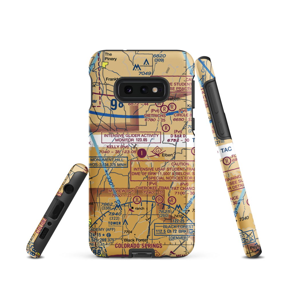 Kelly Air Park (CO15) VFR Sectional Samsung Phone Case Samsung Galaxy S10e model shown