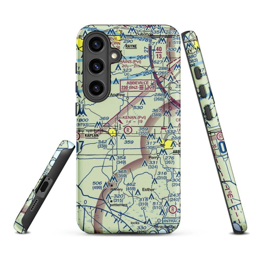 Kenan Airstrip (LA61) VFR Sectional Samsung Phone Case Samsung Galaxy S24 Plus model shown