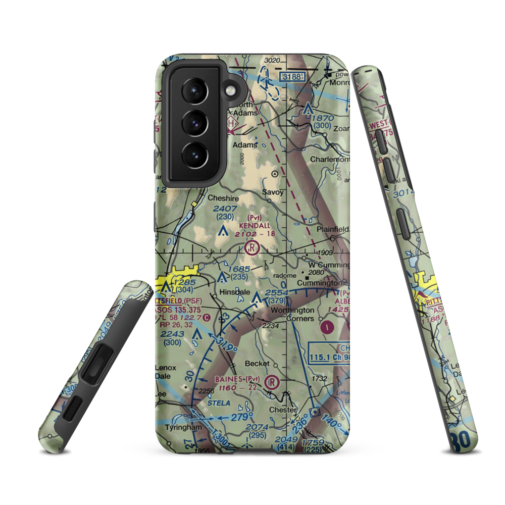 Kendalls Lndg Area Airport (MA86) VFR Sectional Samsung Phone Case Samsung Galaxy S21 FE model shown