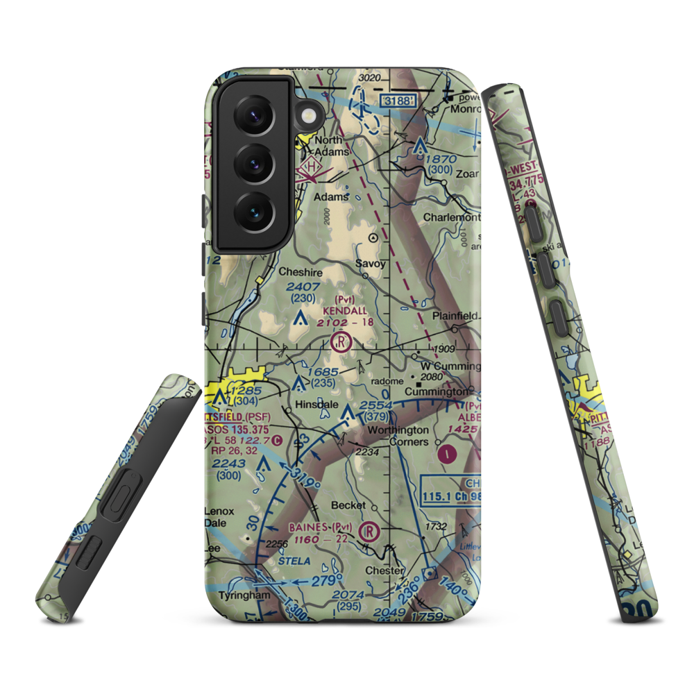 Kendalls Lndg Area Airport (MA86) VFR Sectional Samsung Phone Case Samsung Galaxy S22 Plus model shown