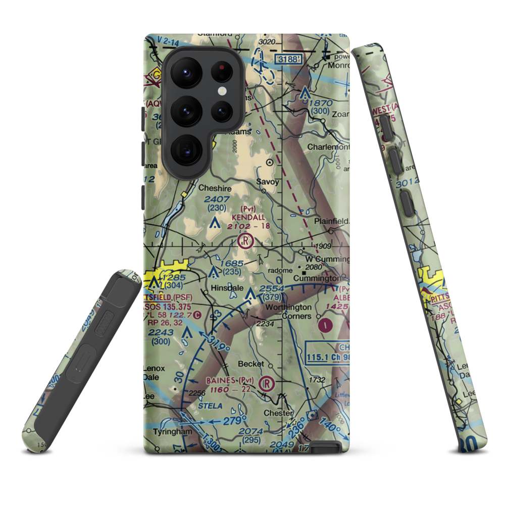 Kendalls Lndg Area Airport (MA86) VFR Sectional Samsung Phone Case Samsung Galaxy S22 Ultra model shown
