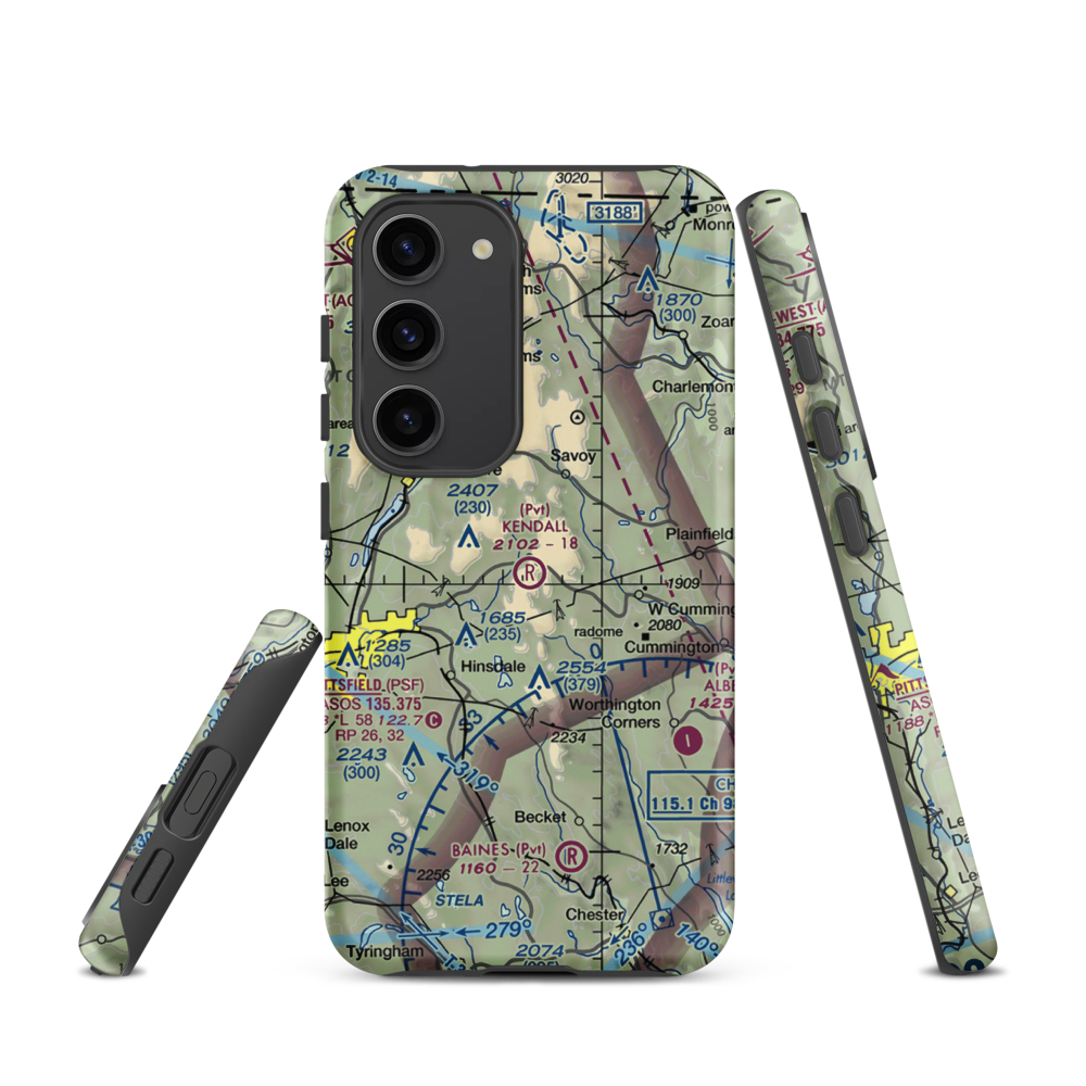 Kendalls Lndg Area Airport (MA86) VFR Sectional Samsung Phone Case Samsung Galaxy S23 model shown