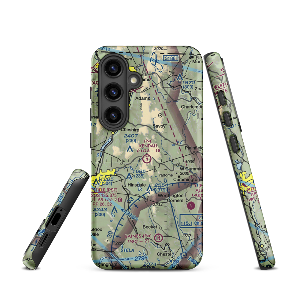 Kendalls Lndg Area Airport (MA86) VFR Sectional Samsung Phone Case Samsung Galaxy S24 model shown