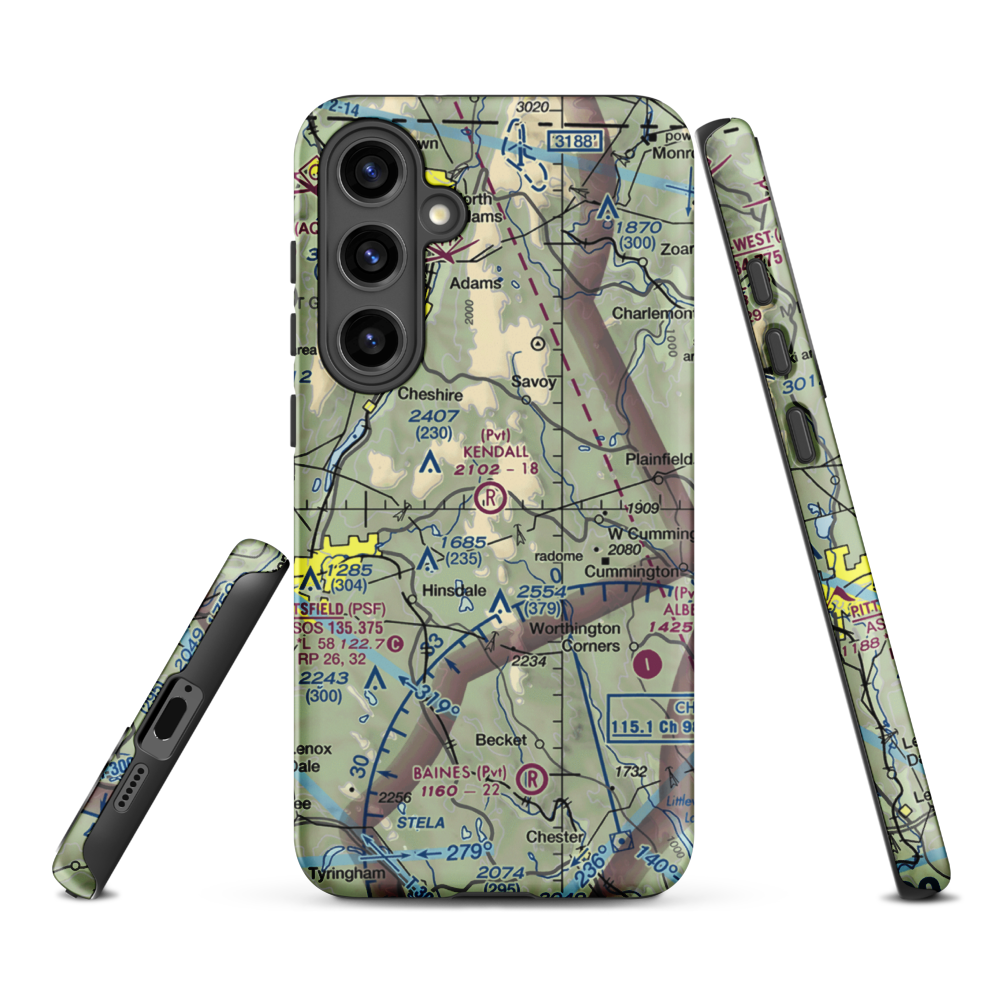 Kendalls Lndg Area Airport (MA86) VFR Sectional Samsung Phone Case Samsung Galaxy S24 Plus model shown