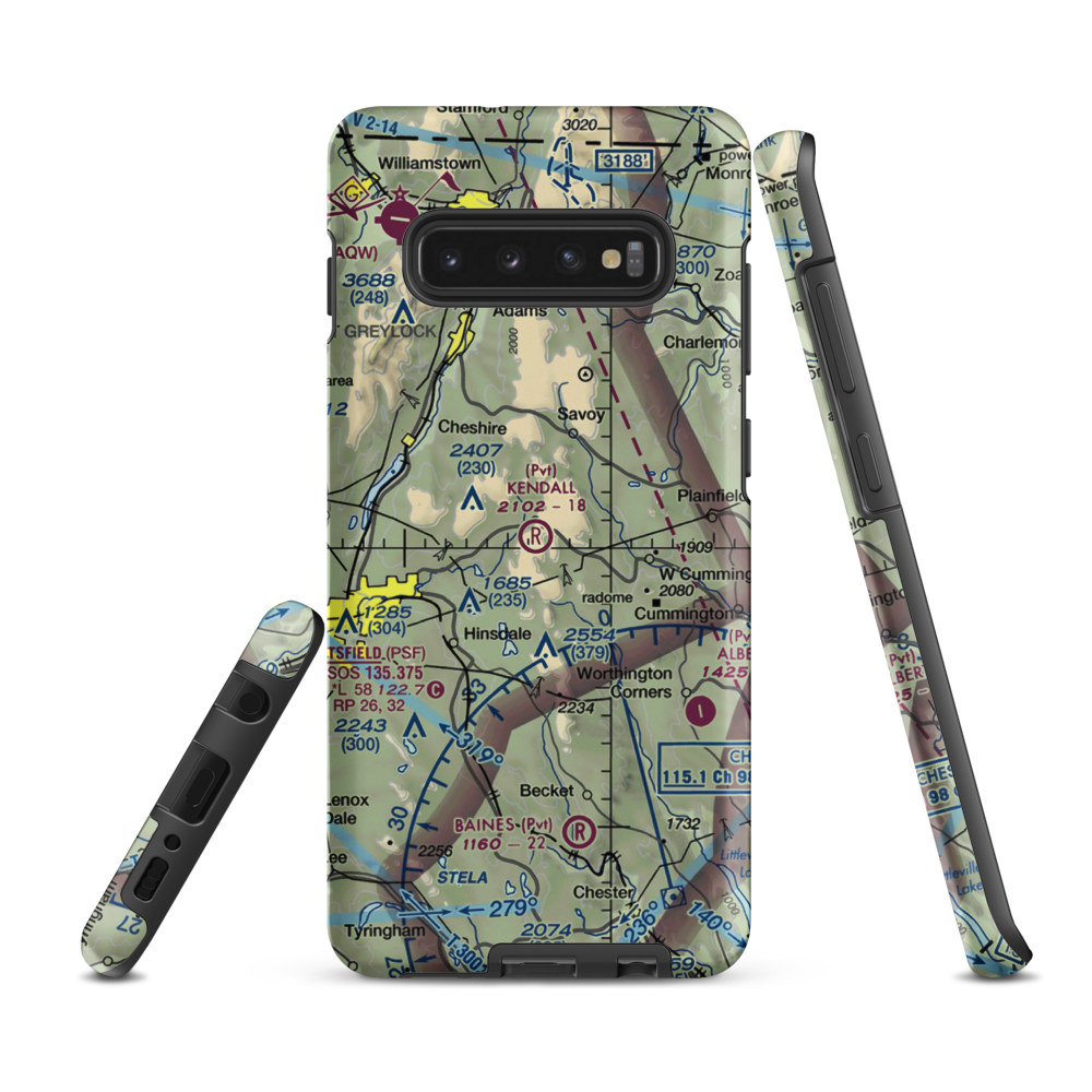 Kendalls Lndg Area Airport (MA86) VFR Sectional Samsung Phone Case Samsung Galaxy S10e model shown