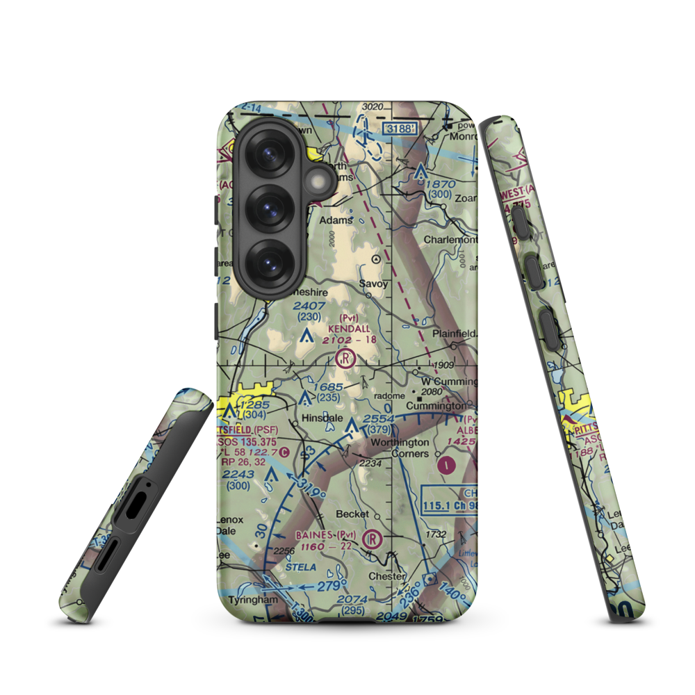 Kendalls Lndg Area Airport (MA86) VFR Sectional Samsung Phone Case Samsung Galaxy S25 model shown