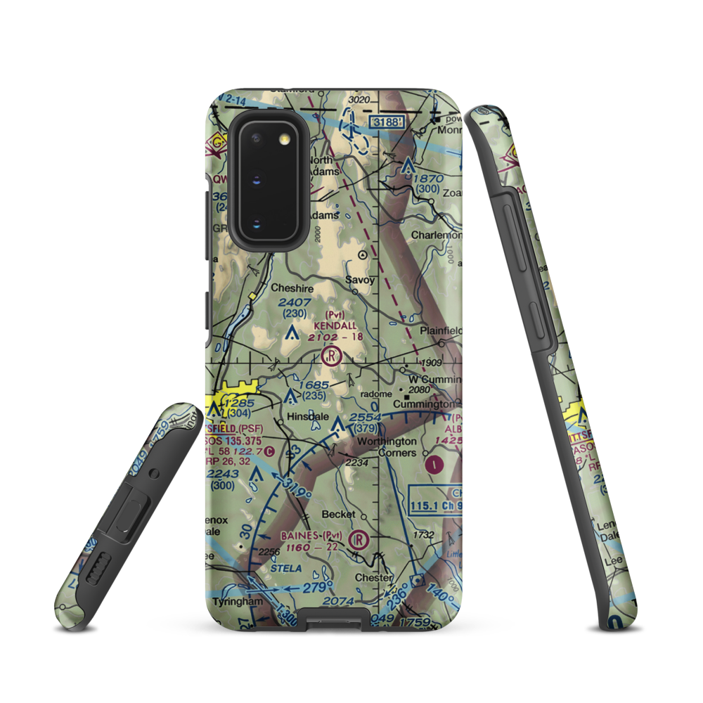 Kendalls Lndg Area Airport (MA86) VFR Sectional Samsung Phone Case Samsung Galaxy S20 model shown