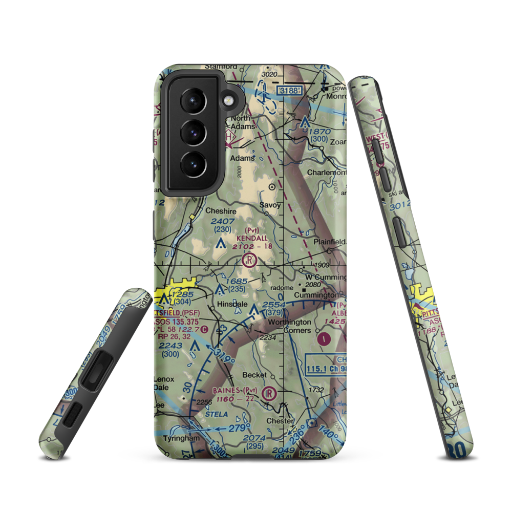Kendalls Lndg Area Airport (MA86) VFR Sectional Samsung Phone Case Samsung Galaxy S21 model shown