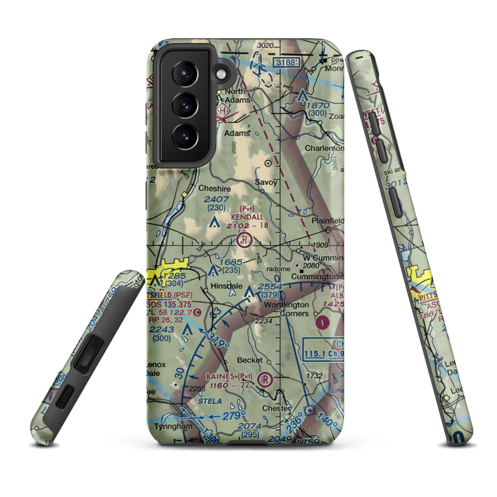 Kendalls Lndg Area Airport (MA86) VFR Sectional Samsung Phone Case Samsung Galaxy S21 FE model shown