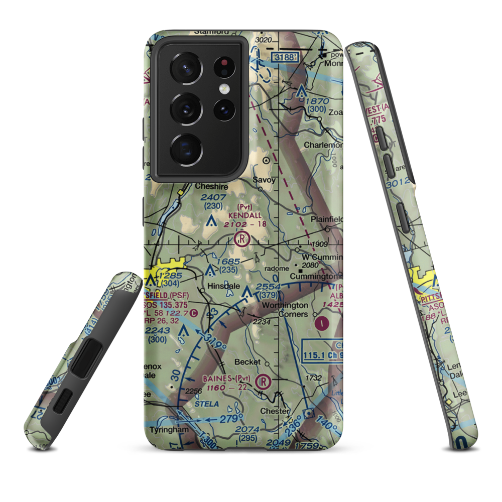 Kendalls Lndg Area Airport (MA86) VFR Sectional Samsung Phone Case Samsung Galaxy S21 Plus model shown