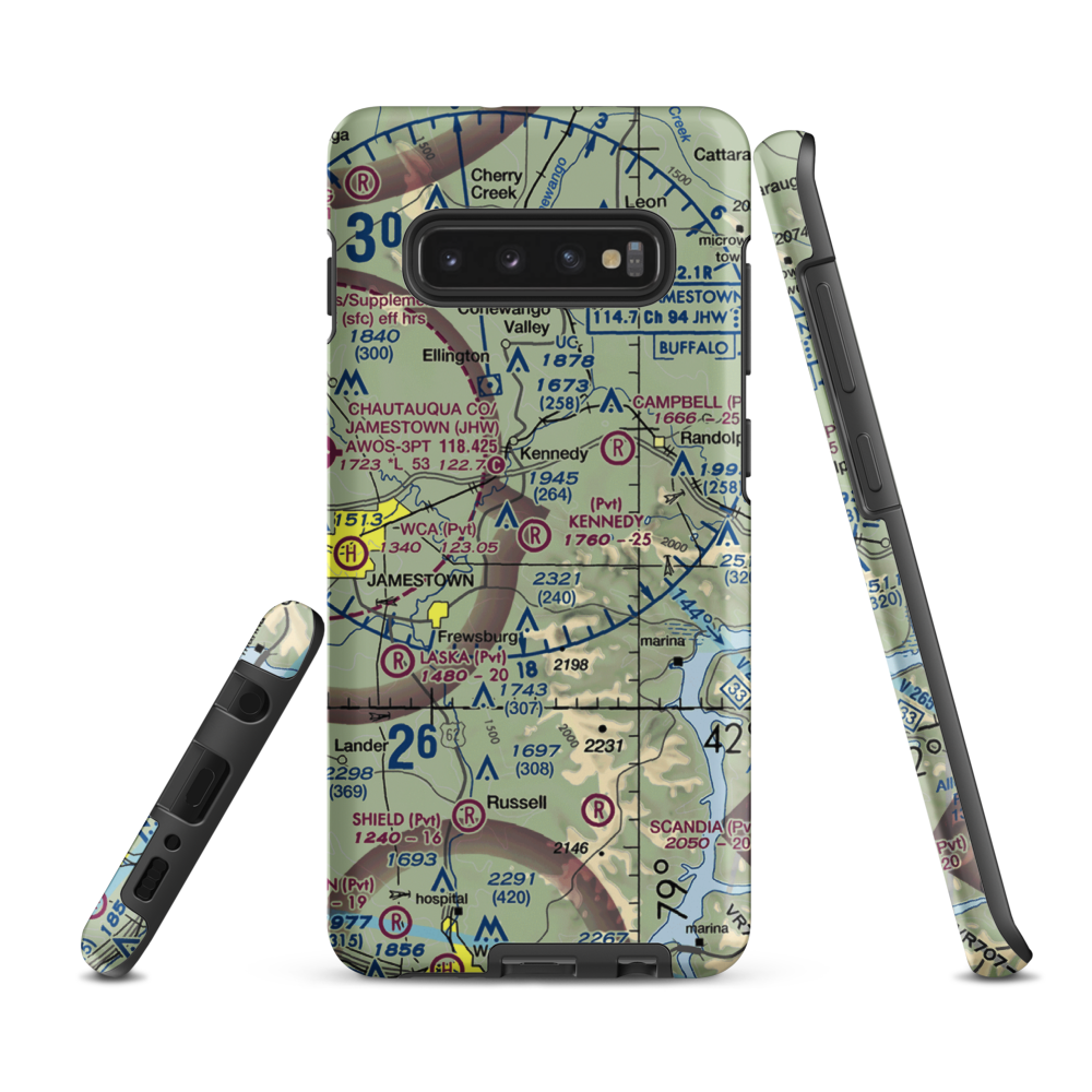 Kennedy Airfield (9NY4) VFR Sectional Samsung Phone Case Samsung Galaxy S10 Plus model shown