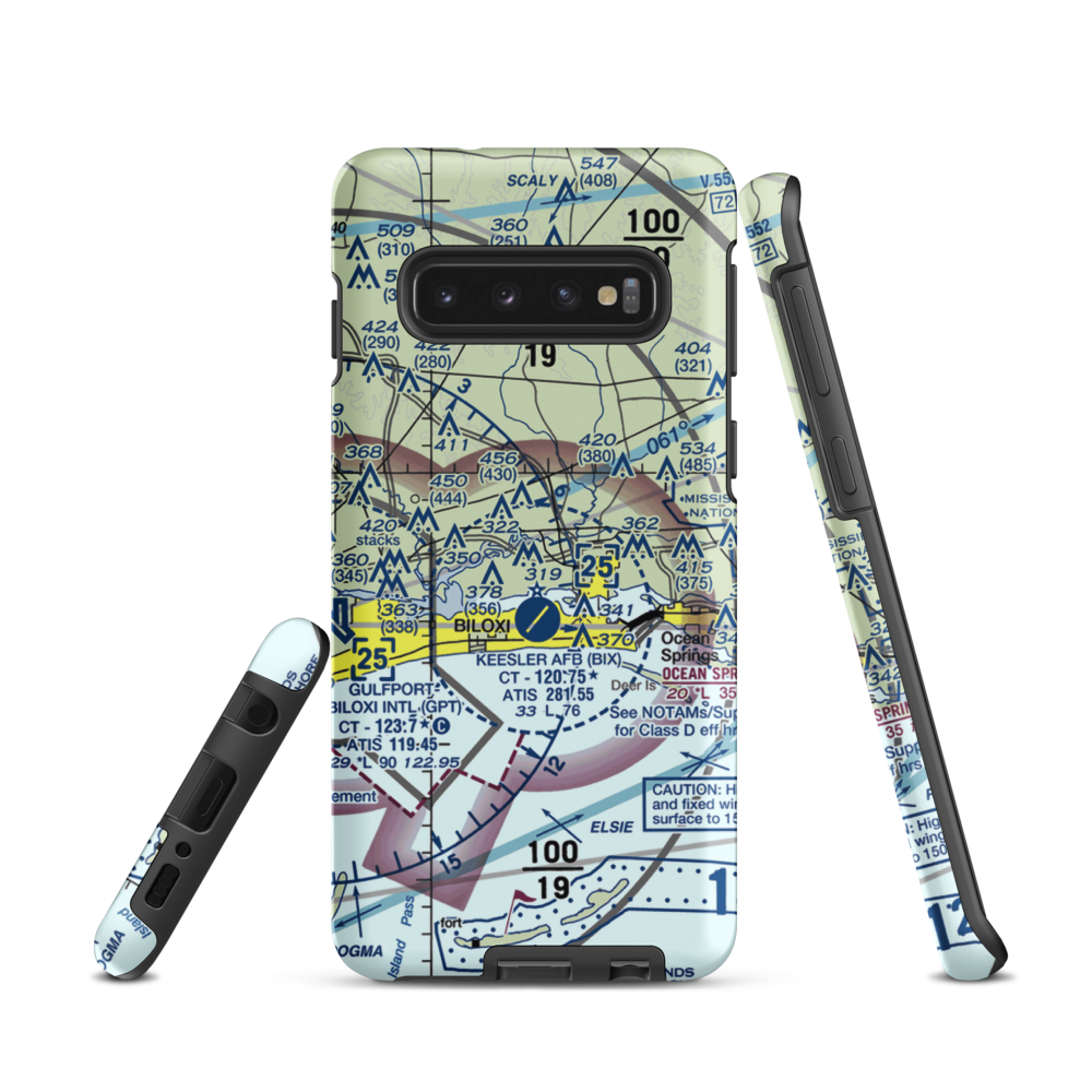 Kennedy Executive Airport (MS66) VFR Sectional Samsung Phone Case Samsung Galaxy S10 model shown