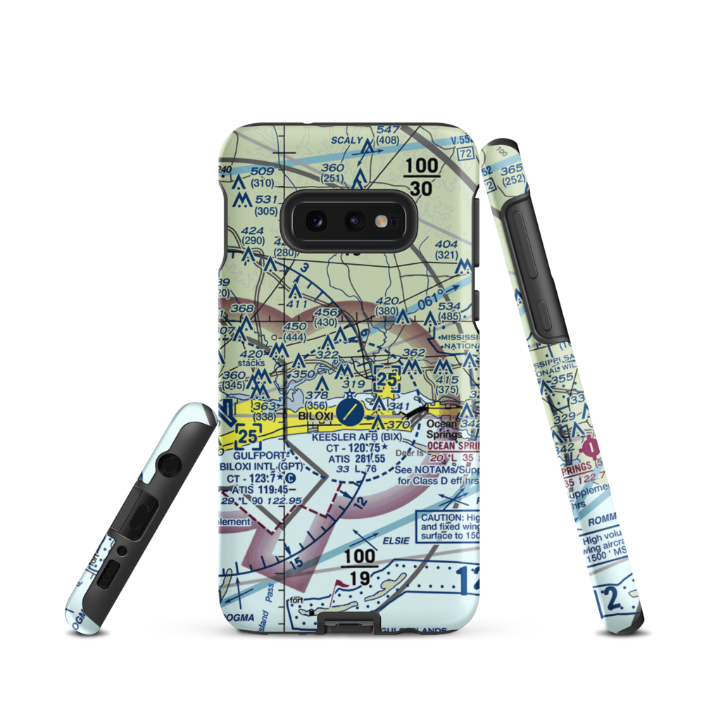 Kennedy Executive Airport (MS66) VFR Sectional Samsung Phone Case Samsung Galaxy S10 Plus model shown