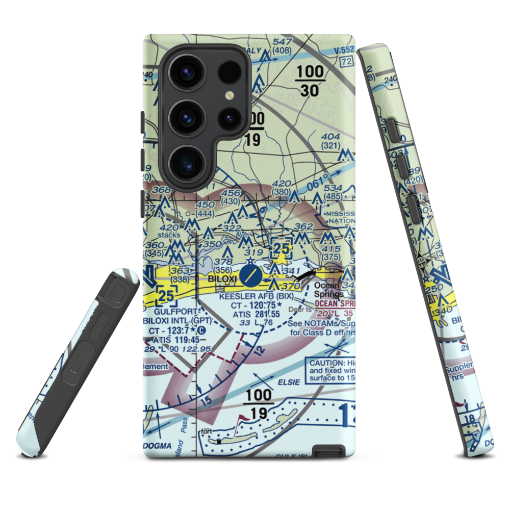 Kennedy Executive Airport (MS66) VFR Sectional Samsung Phone Case Samsung Galaxy S23 Ultra model shown