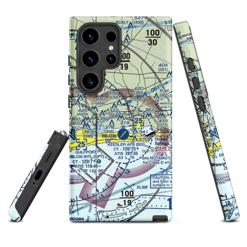 Kennedy Executive Airport (MS66) VFR Sectional Samsung Phone Case Samsung Galaxy S24 Ultra model shown