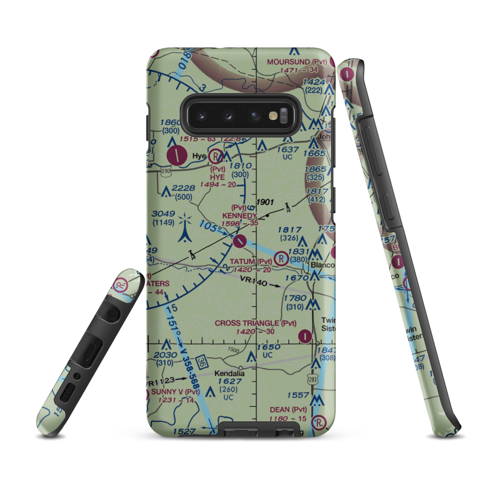 Kennedy Ranch Airport (50TX) VFR Sectional Samsung Phone Case Samsung Galaxy S10 Plus model shown